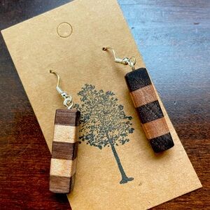 🆕 never worn handmade wood earrings